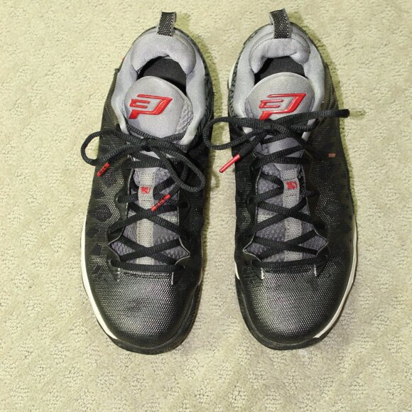 Men's Size 7.5 - Jordan CP3.VI Black/Gym Red-Cement Grey  535807-001 - Picture 2 of 8